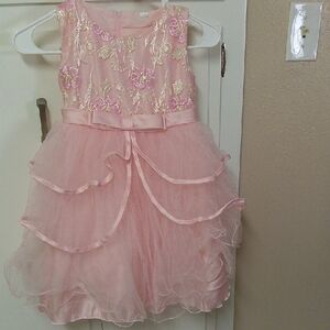 Pink Floral Embroidered Dress